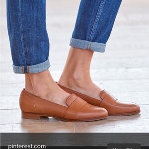 Sezane Tan Leather Loafers